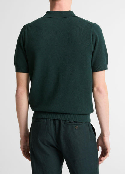 Cotton-Cashmere Piqué Zip Polo Sweater - US 8880