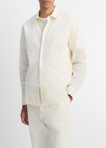 Cotton Chambray Button-Front Shirt - US 0955