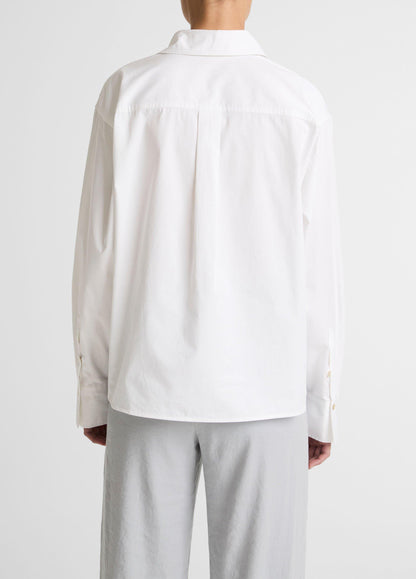 Cotton Cropped Button-Front Shirt - US 2162