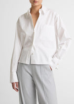 Cotton Cropped Button-Front Shirt - US 2162