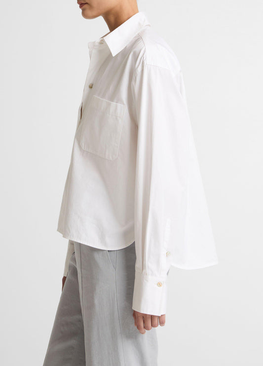 Cotton Cropped Button-Front Shirt - US 2162