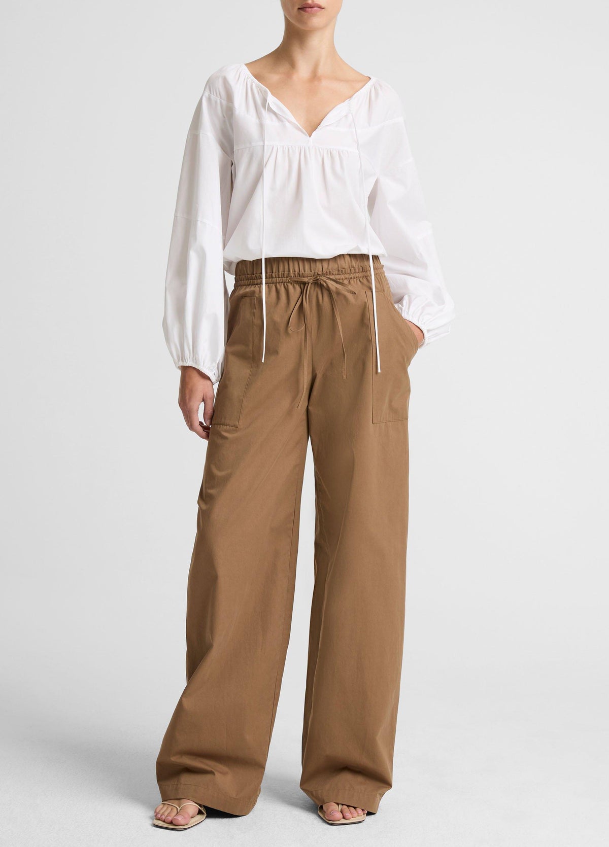 Cotton Double-Waist Drawstring Pant - US 6112