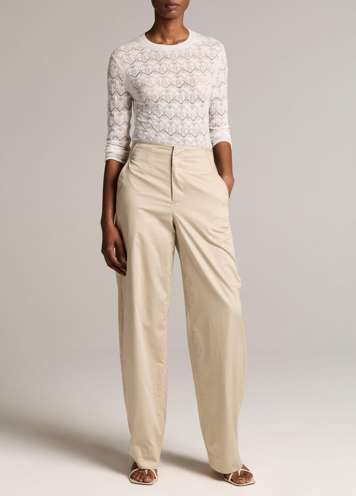 Cotton High-Rise Elastic-Waist Trouser - US 0621