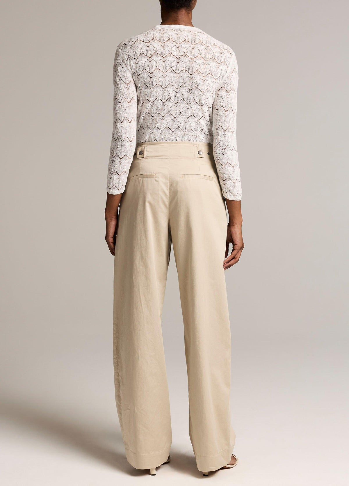 Cotton High-Rise Elastic-Waist Trouser - US 0621