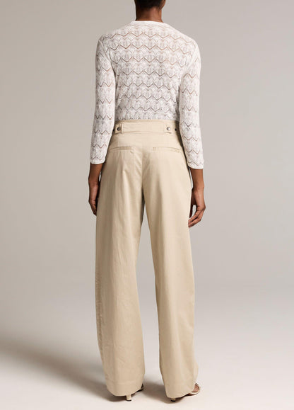 Cotton High-Rise Elastic-Waist Trouser - US 0621