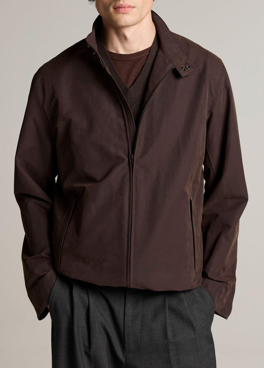 Cotton-Nylon Band-Collar Windbreaker - US 9386