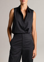 Cotton Relaxed Sleeveless Button-Front Shirt - US 3602