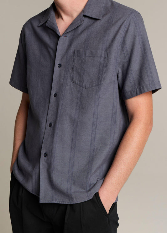 Cove Stripe Cotton-Hemp Cabana Shirt - US 3723