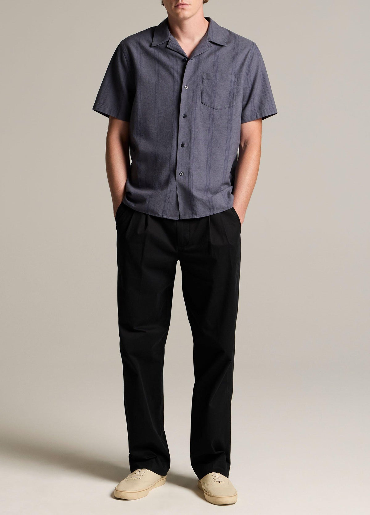 Cove Stripe Cotton-Hemp Cabana Shirt - US 3723