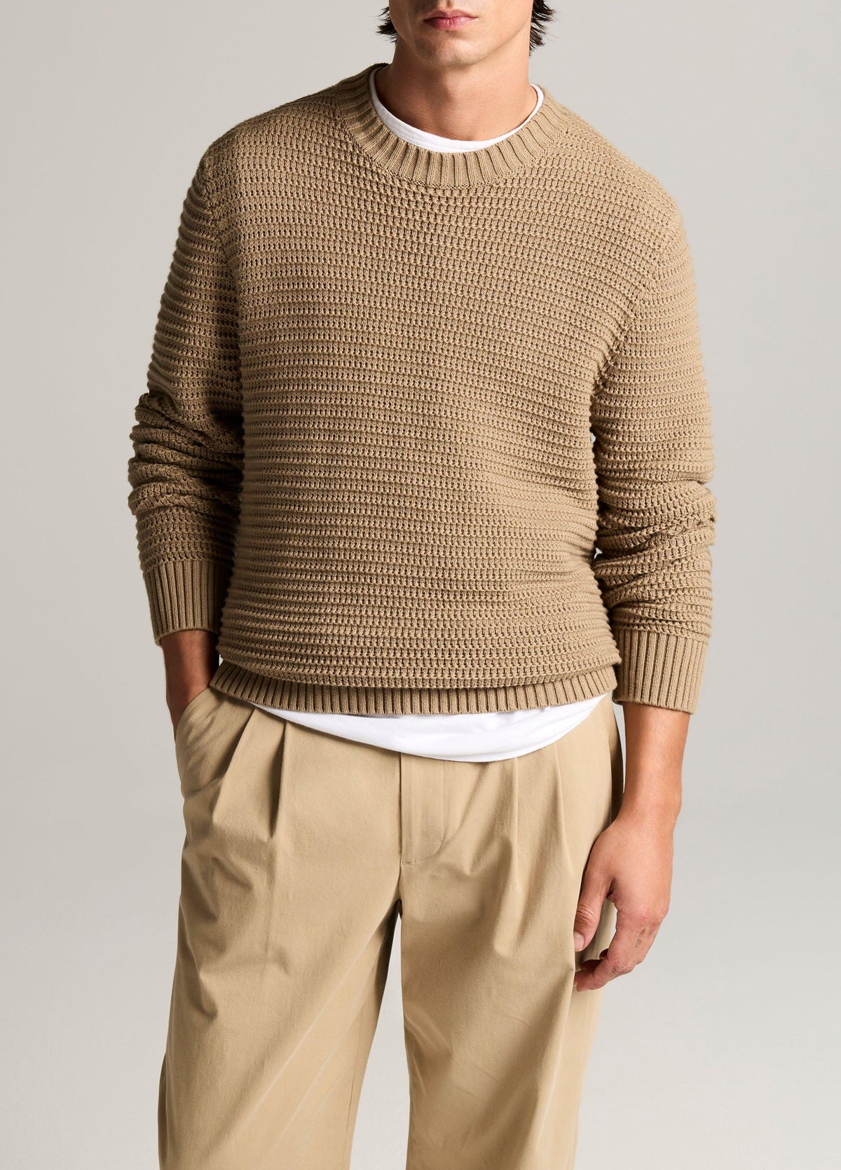 Crafted Texture Cotton-Cashmere Sweater - US 0770