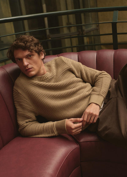 Crafted Texture Cotton-Cashmere Sweater - US 0770