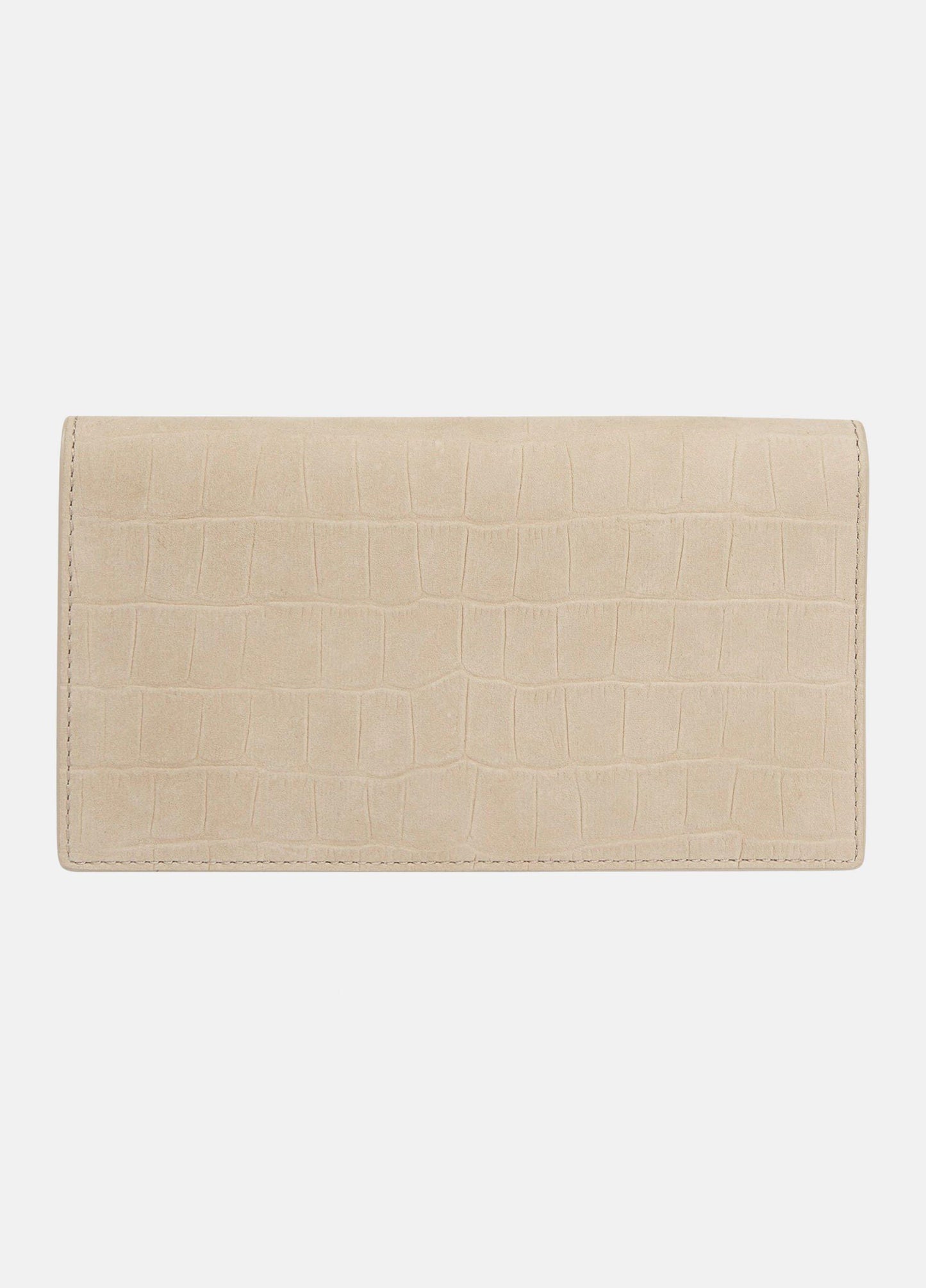 Croc-Embossed Nubuck Leather Continental Wallet - US 1449