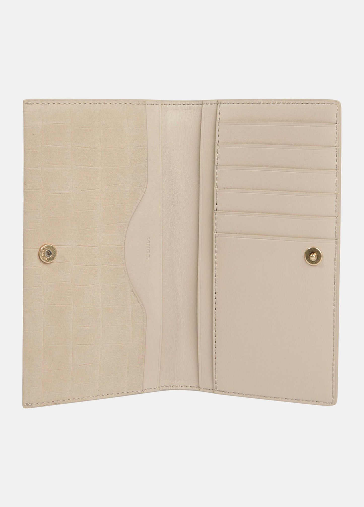 Croc-Embossed Nubuck Leather Continental Wallet - US 1449