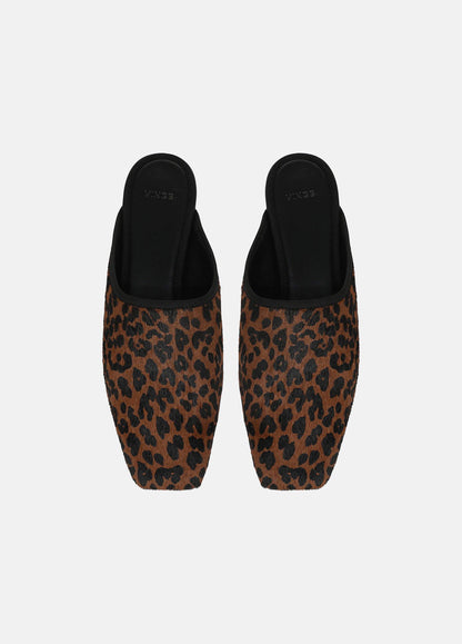 Dakota Leopard-Print Calf Hair Mule - US 9154