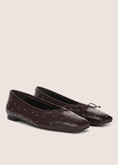 Darla Studded Leather Ballet Flat - US 8682