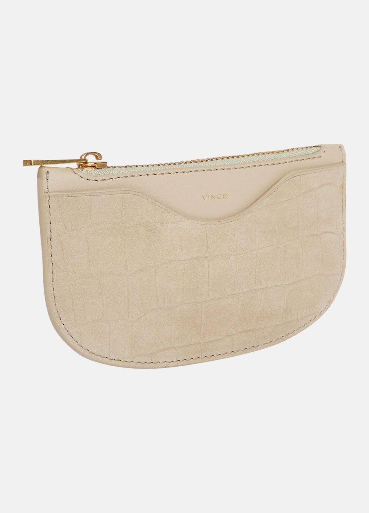 Demma Croc-Embossed Nubuck Leather Half-Moon Cardholder - US 0902