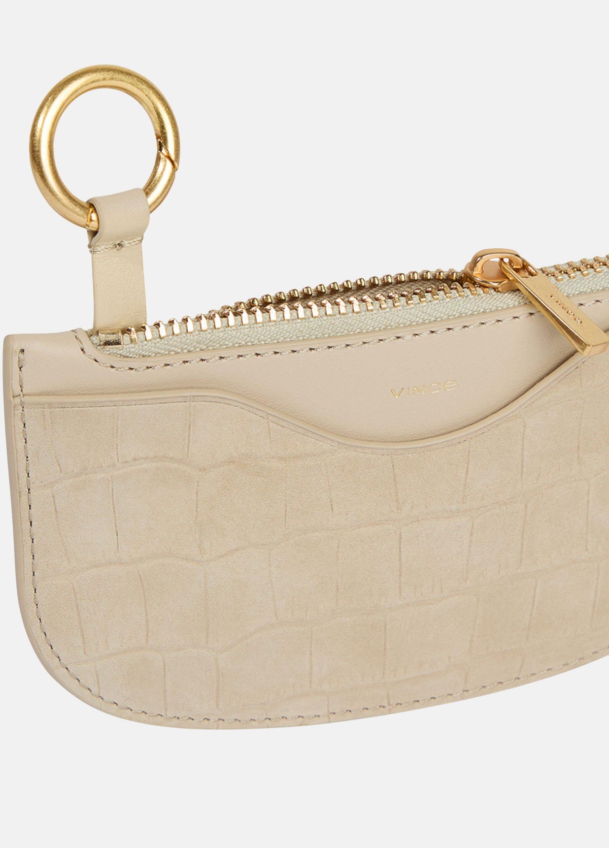 Demma Croc-Embossed Nubuck Leather Half-Moon Cardholder - US 0902