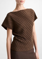 Diagonal Pleated Top - US 9254