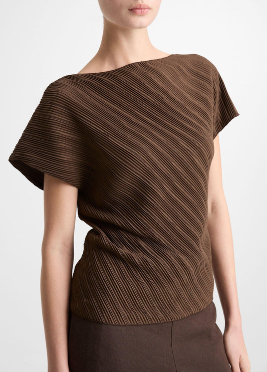 Diagonal Pleated Top - US 9254