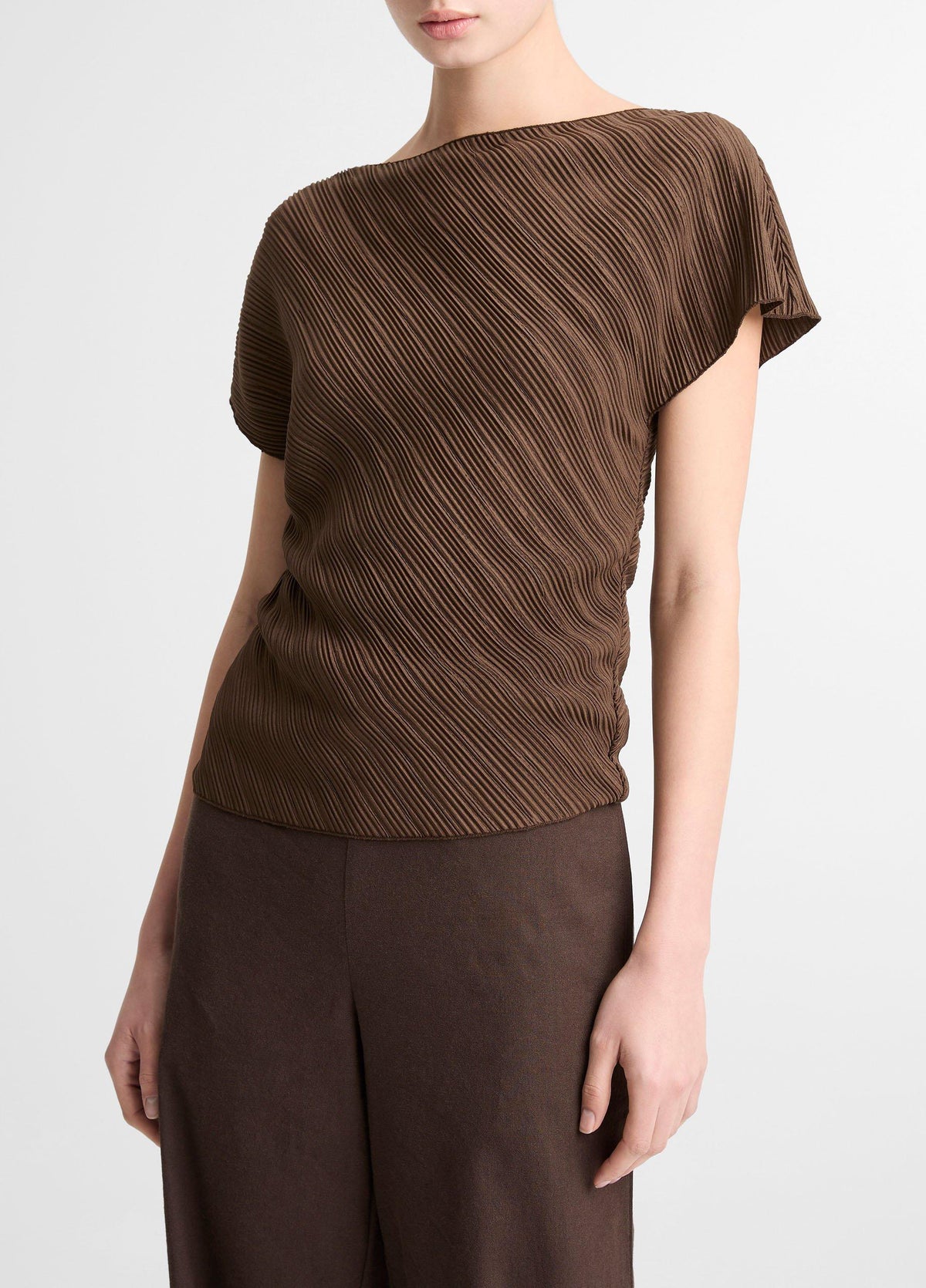Diagonal Pleated Top - US 9254