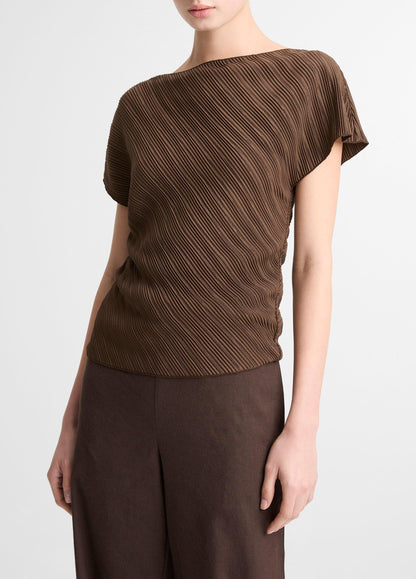 Diagonal Pleated Top - US 9254