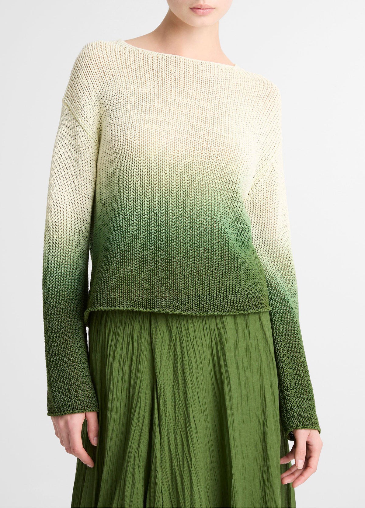 Dip-Dye Italian Coated Cotton-Blend Sweater - US 3970