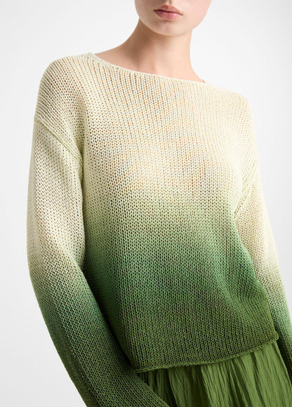 Dip-Dye Italian Coated Cotton-Blend Sweater - US 3970