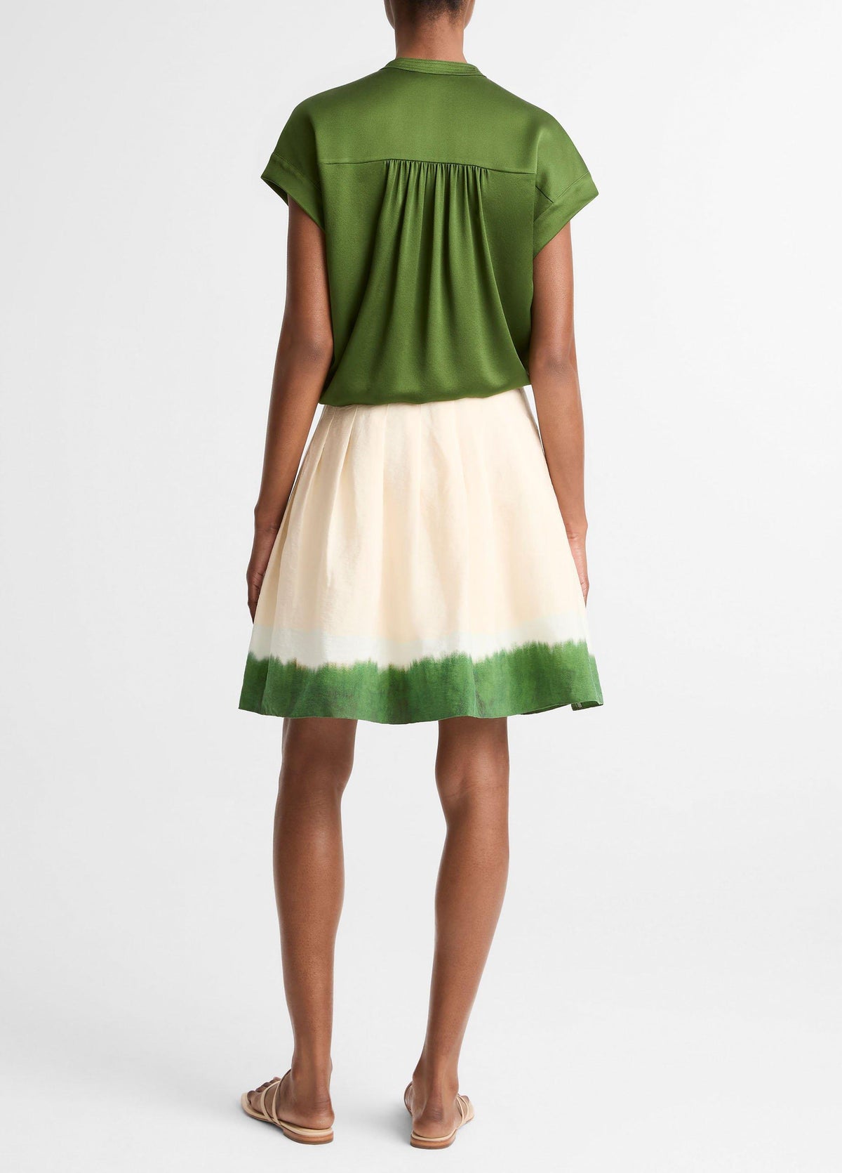 Dip-Dye Pleated Skirt - US 0900