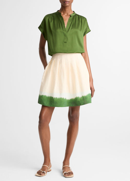 Dip-Dye Pleated Skirt - US 0900