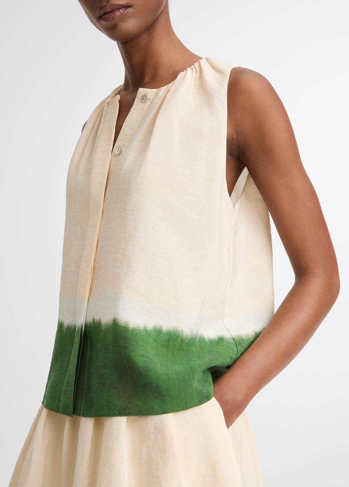 Dip-Dye Sleeveless A-Line Top - US 5037