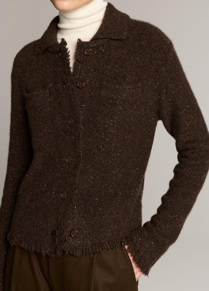 Donegal Plush Cashmere Shrunken Cardigan - US 7306