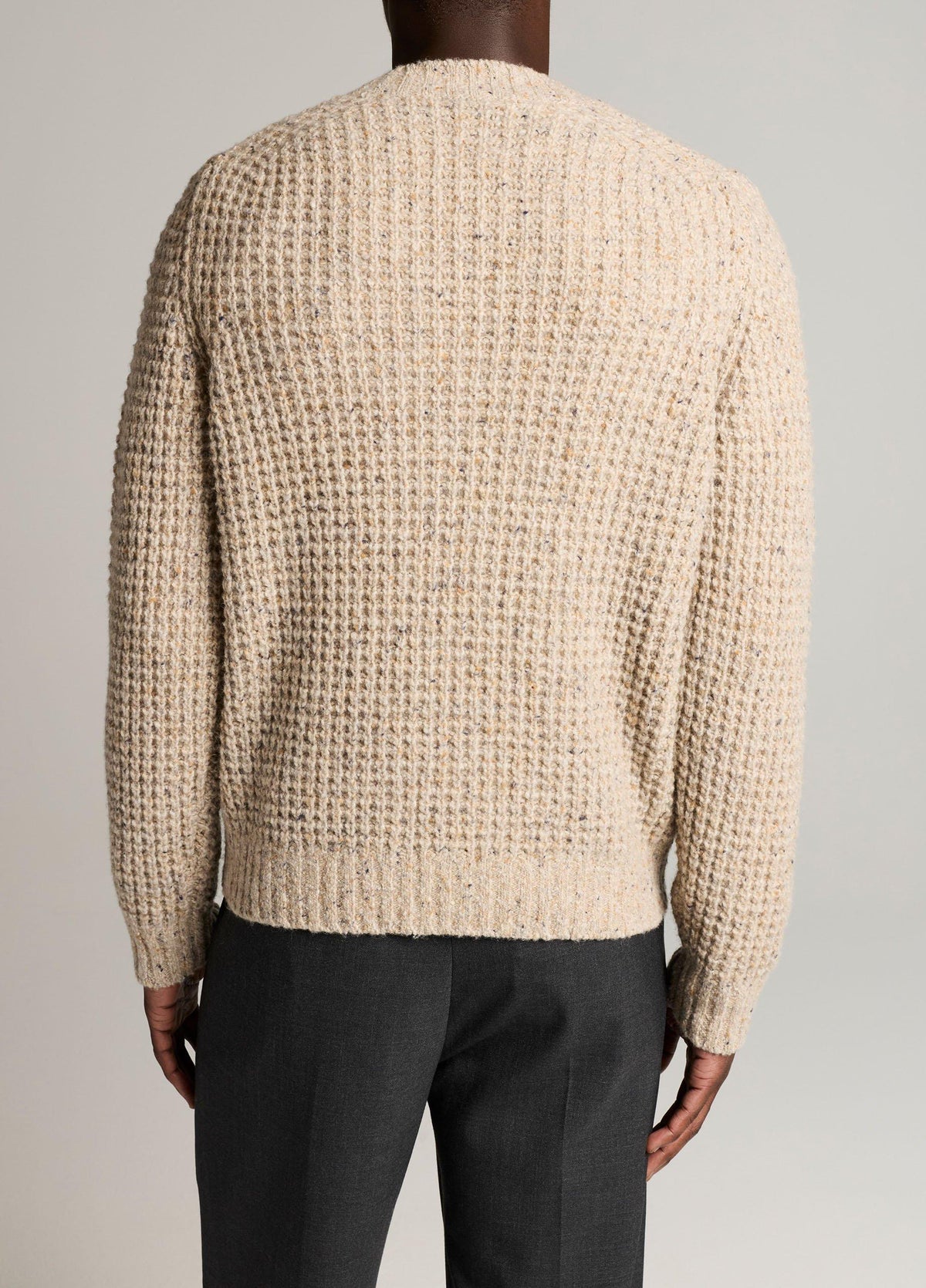 Donegal Waffle Merino Wool-Blend V-Neck Sweater - US 6815