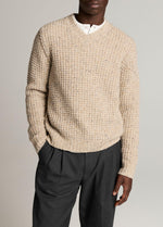 Donegal Waffle Merino Wool-Blend V-Neck Sweater - US 6815