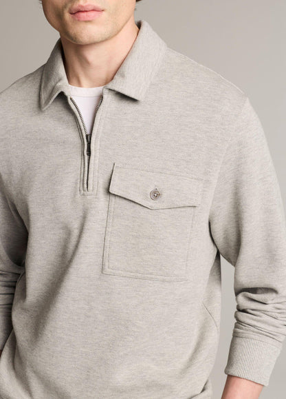 Double-Knit Piqué Zip Polo Pullover - US 3485