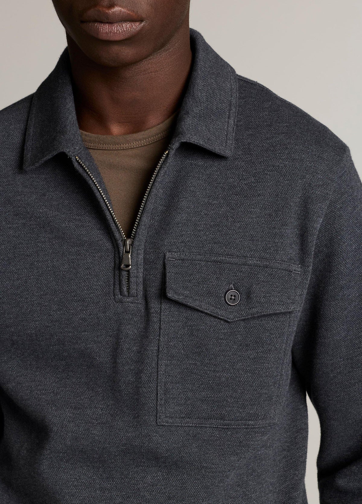 Double-Knit Piqué Zip Polo Pullover - US 6411