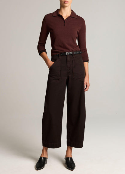 Double-Trim Merino Wool & Cashmere-Blend Polo Sweater - US 8834