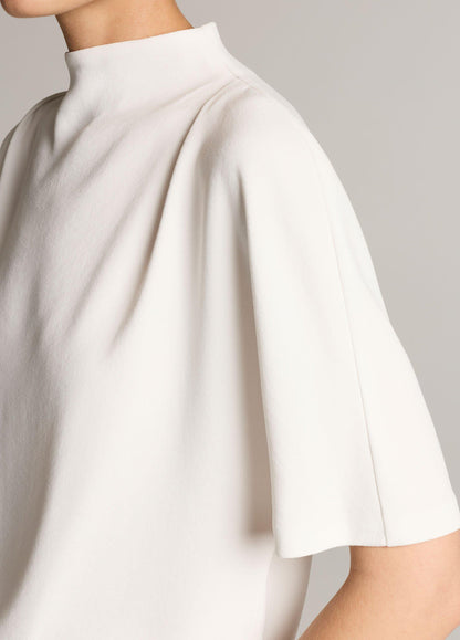 Draped Crepe Funnel-Neck Top - US 3616