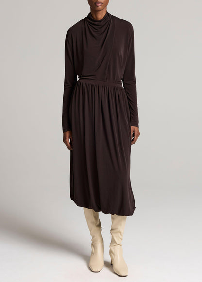 Draped-Neck Long-Sleeve Top - US 6110