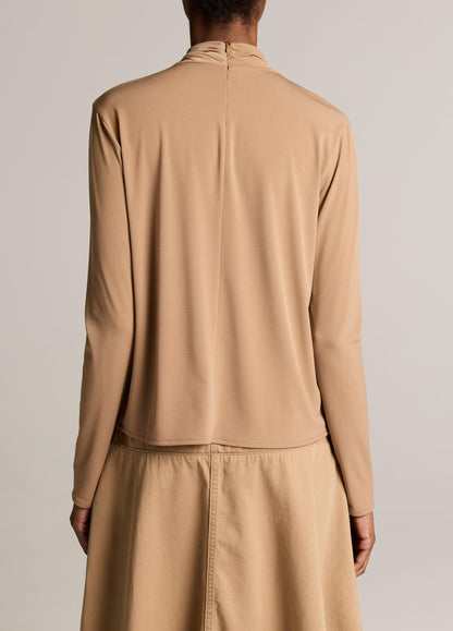 Draped-Neck Long-Sleeve Top - US 1461