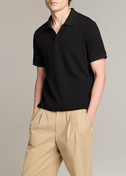 Drop-Needle Stripe Pima Cotton Polo Shirt - US 8827