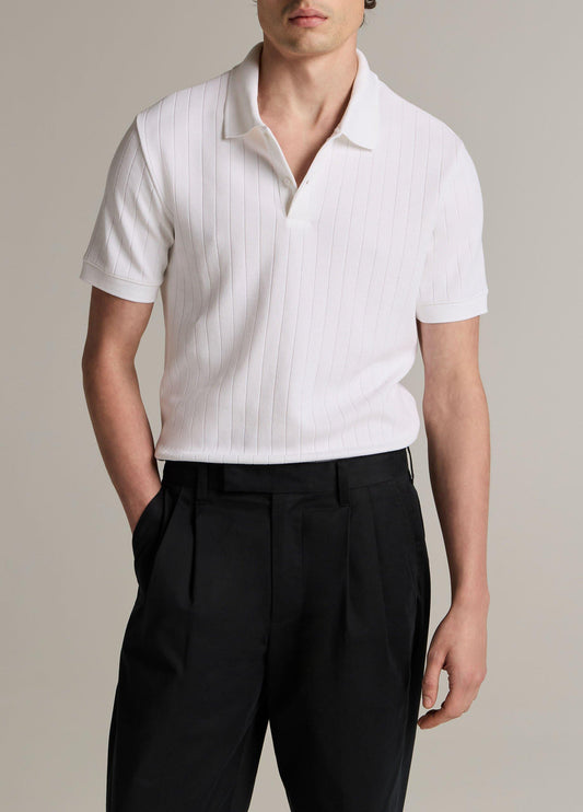 Drop-Needle Stripe Pima Cotton Polo Shirt - US 5913
