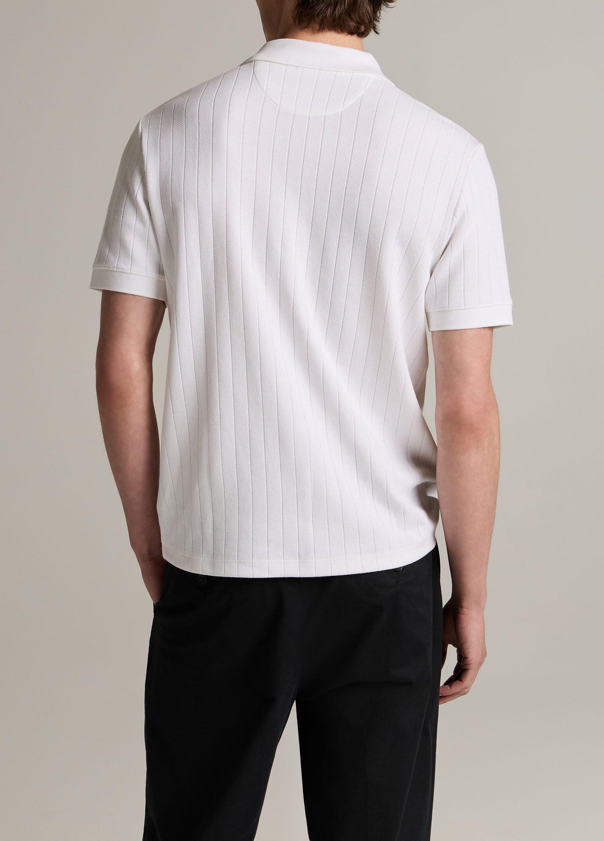 Drop-Needle Stripe Pima Cotton Polo Shirt - US 5913