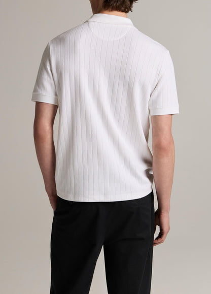 Drop-Needle Stripe Pima Cotton Polo Shirt - US 5913
