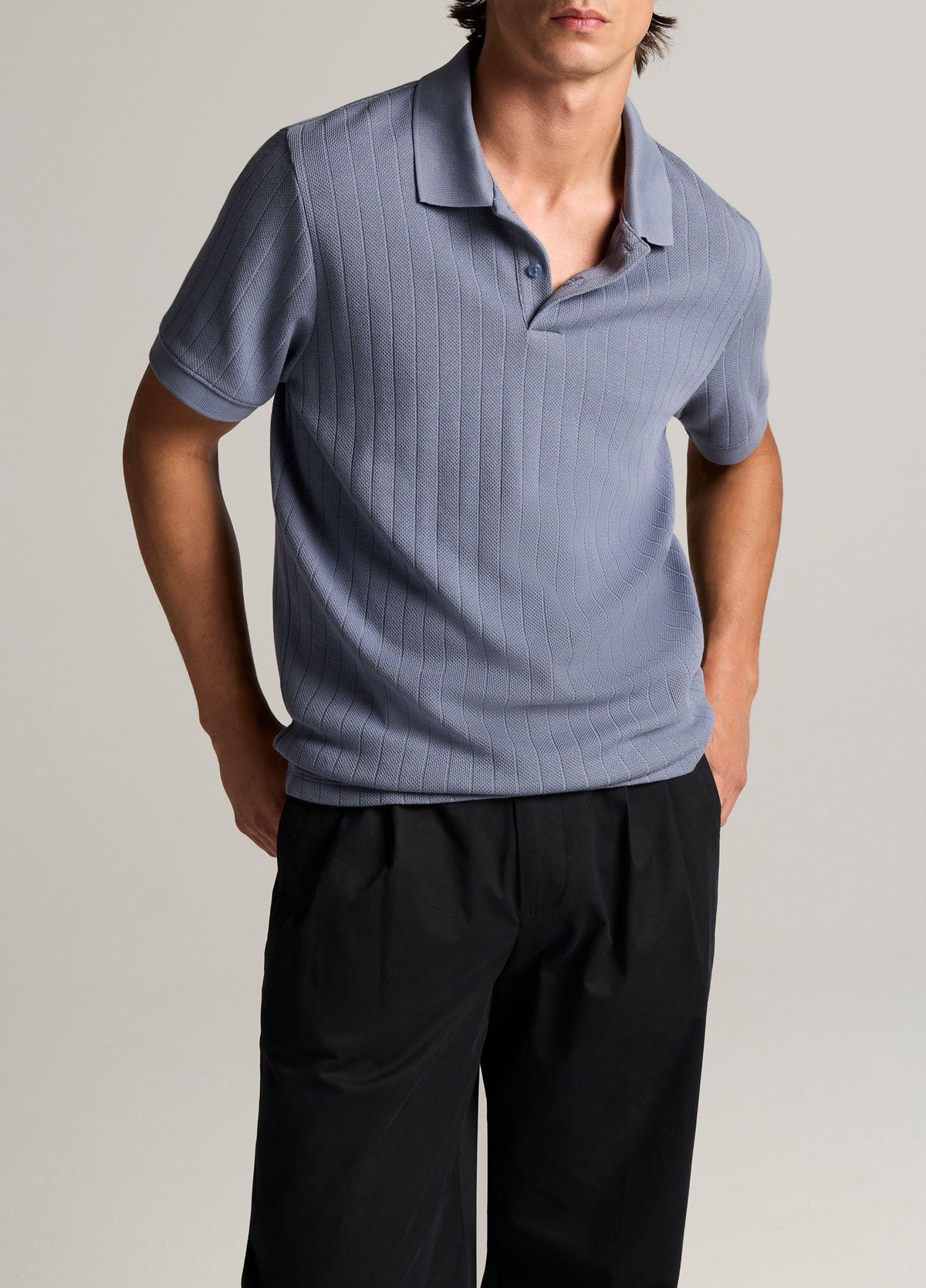 Drop-Needle Stripe Pima Cotton Polo Shirt - US 0378