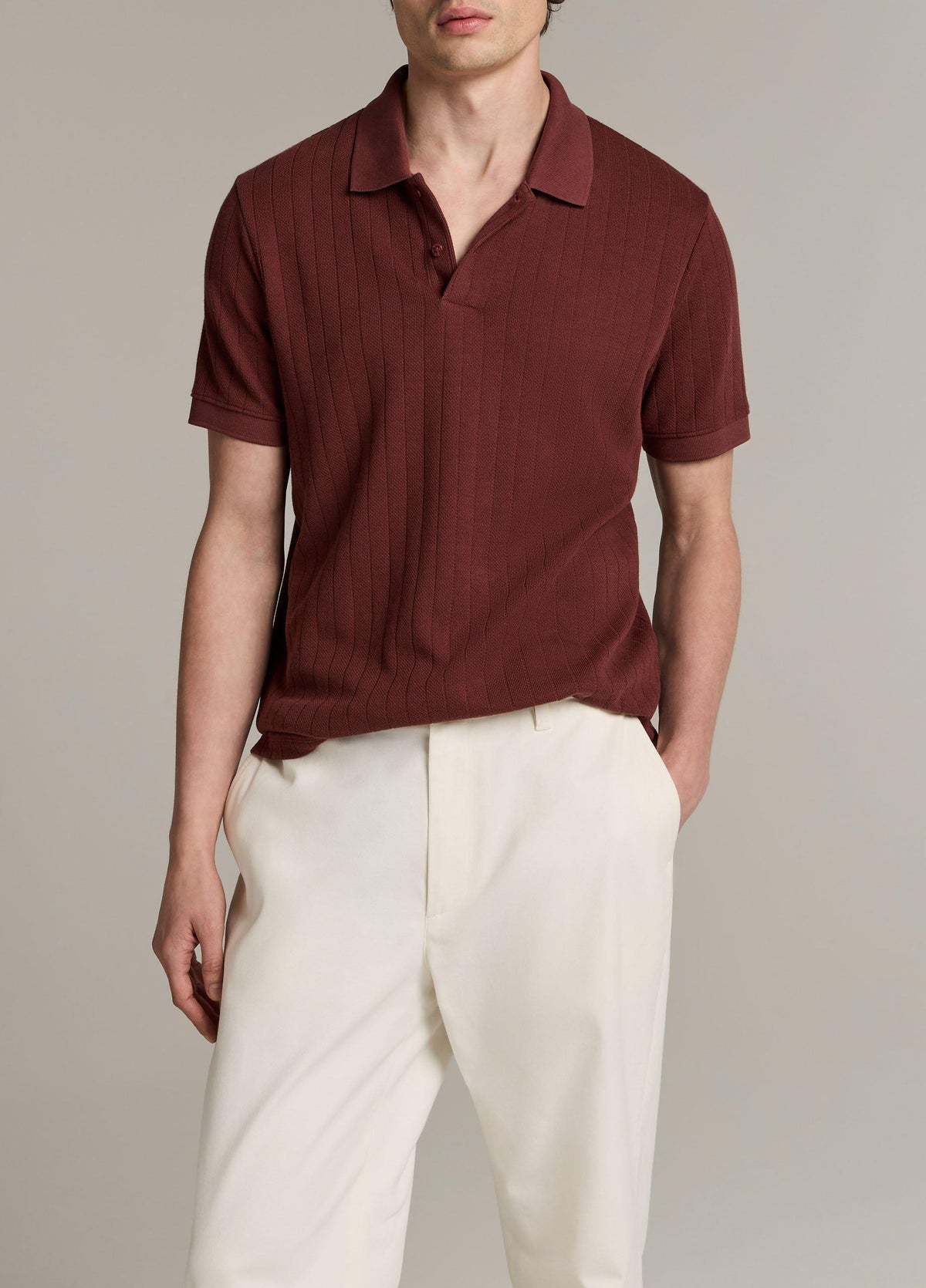Drop-Needle Stripe Pima Cotton Polo Shirt - US 5074
