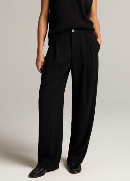 Drop-Waist Pleated Crepe Trouser - US 3585