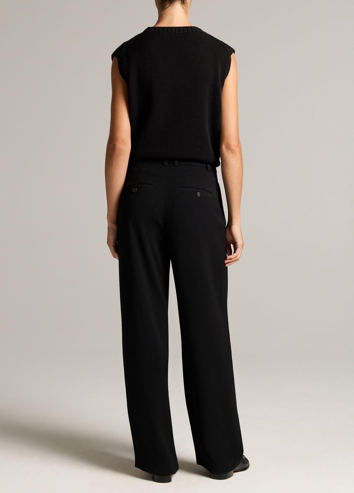Drop-Waist Pleated Crepe Trouser - US 3585