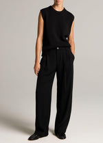 Drop-Waist Pleated Crepe Trouser - US 3585