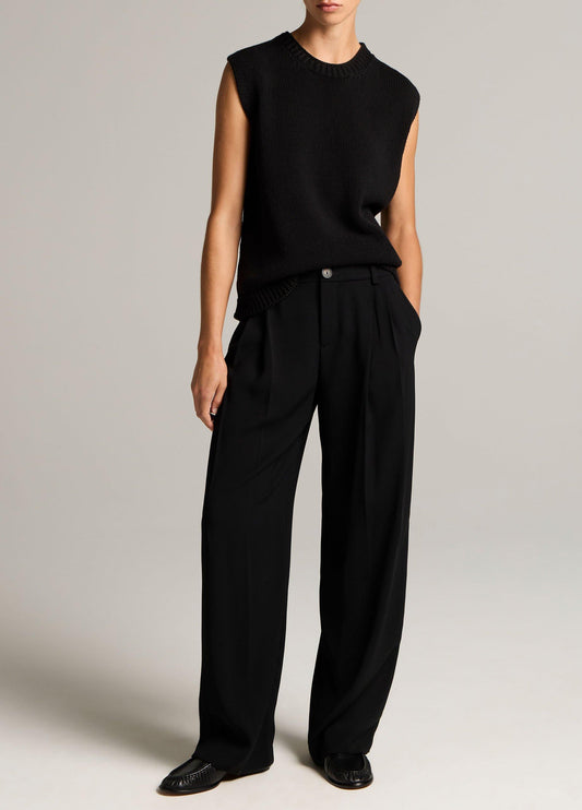 Drop-Waist Pleated Crepe Trouser - US 3585