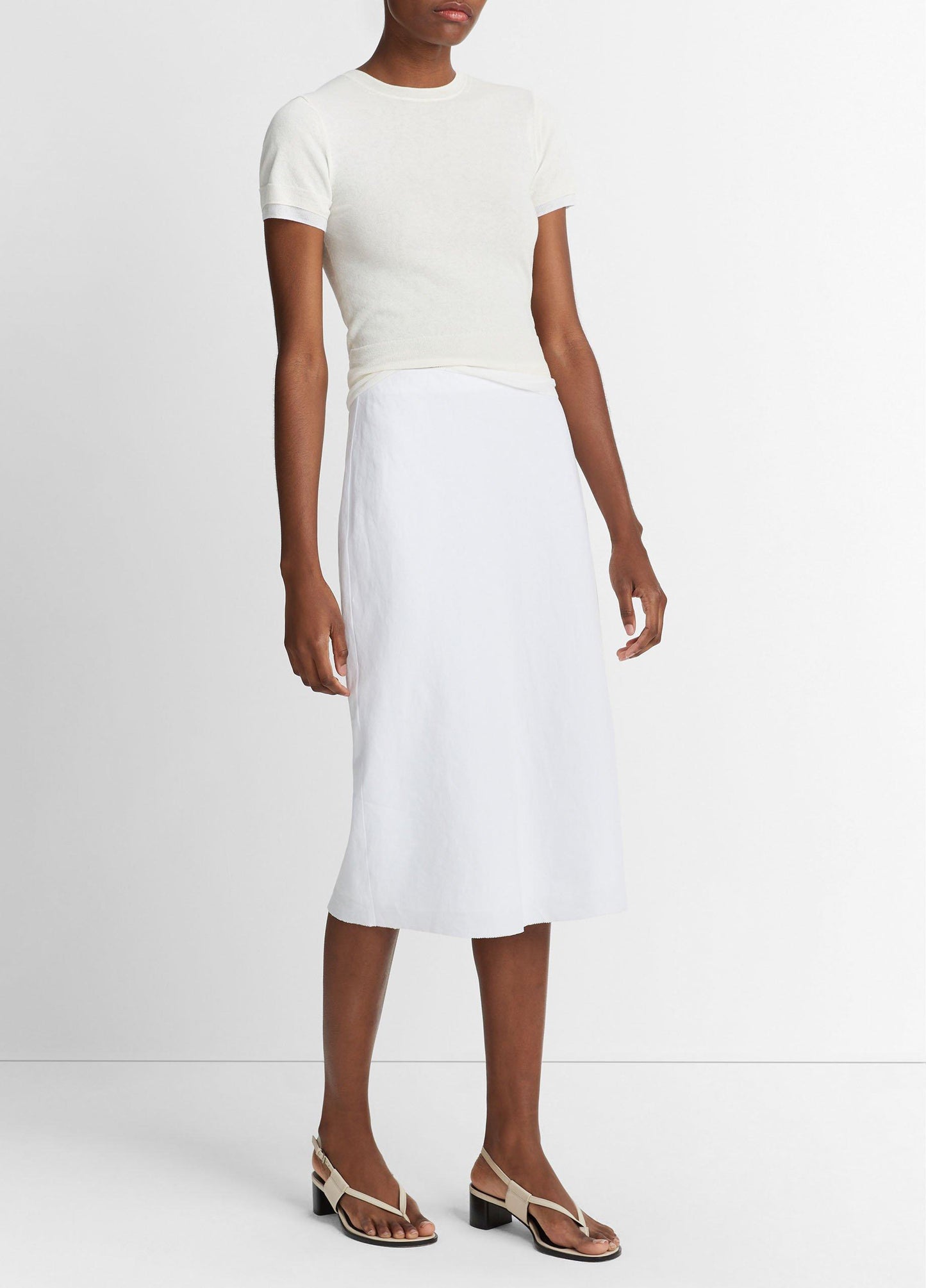 Easy Linen-Blend Slip Skirt - US 4131